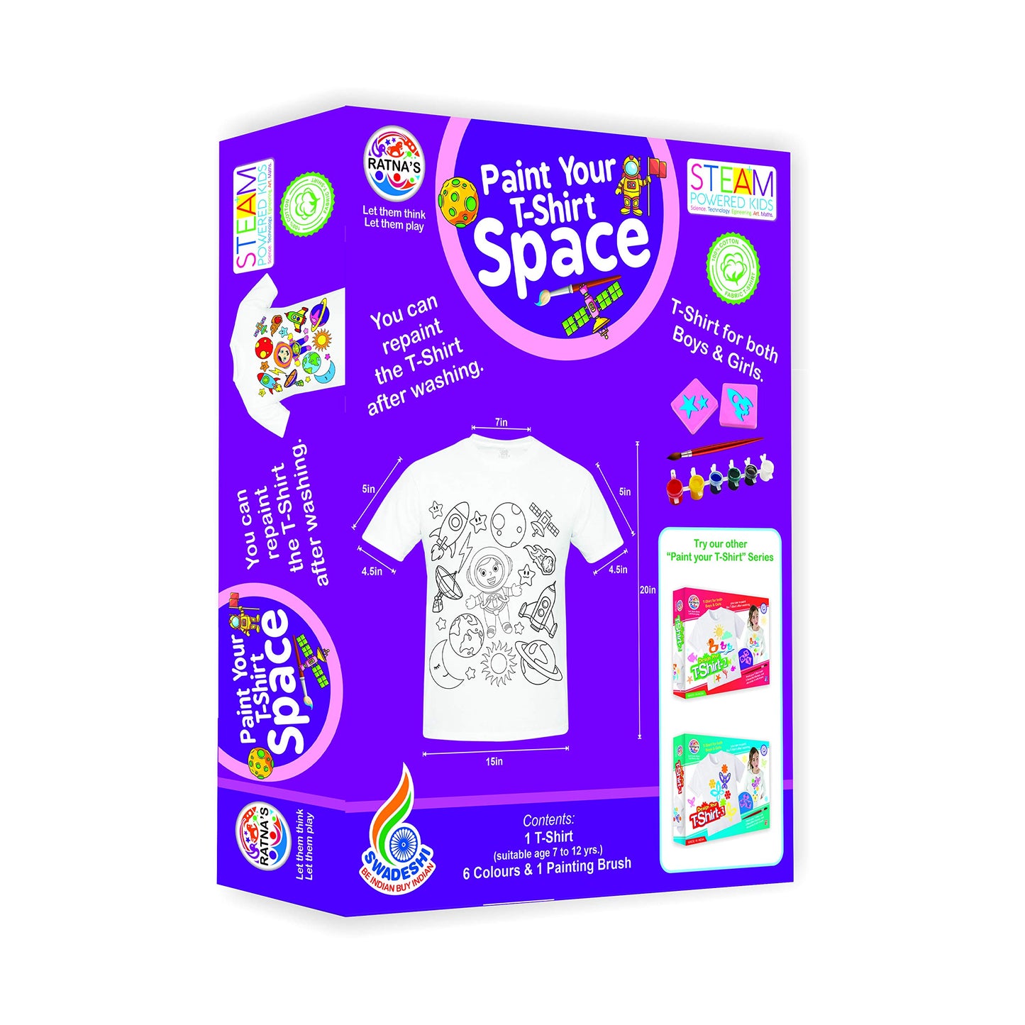 Ratna's Paint Your T-Shirt A Perfect Art and Craft kit for Kids (Space)