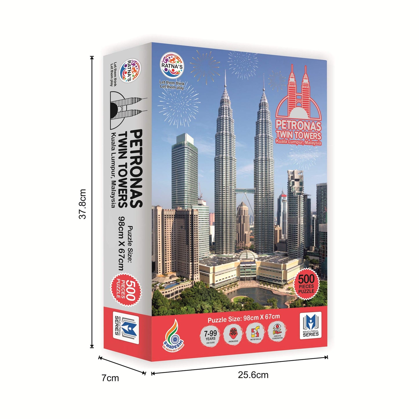 Ratna's Petronas Twin Towers Malaysia 500 Pieces Jumbo Floor Jigsaw Puzzle (Size: 98 cm * 67 cm)