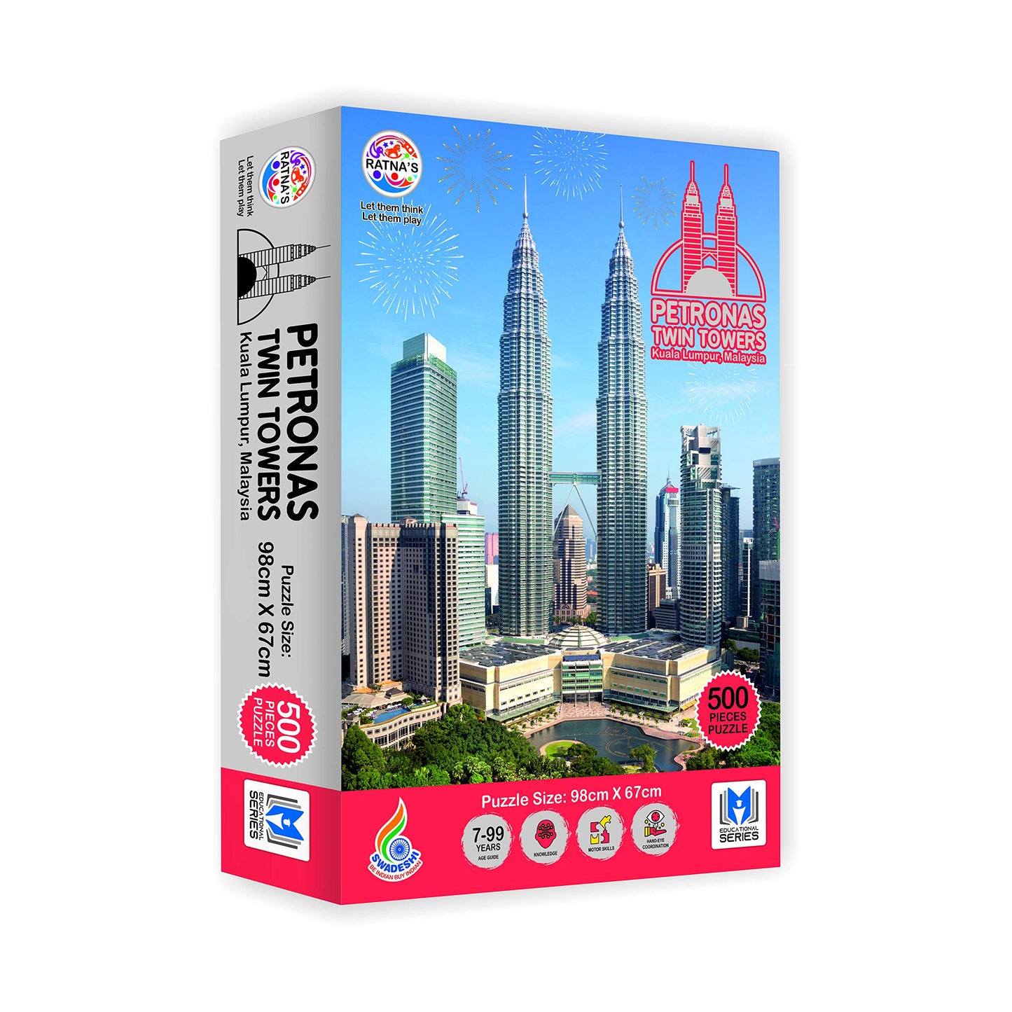 Ratna's Petronas Twin Towers Malaysia 500 Pieces Jumbo Floor Jigsaw Puzzle (Size: 98 cm * 67 cm)