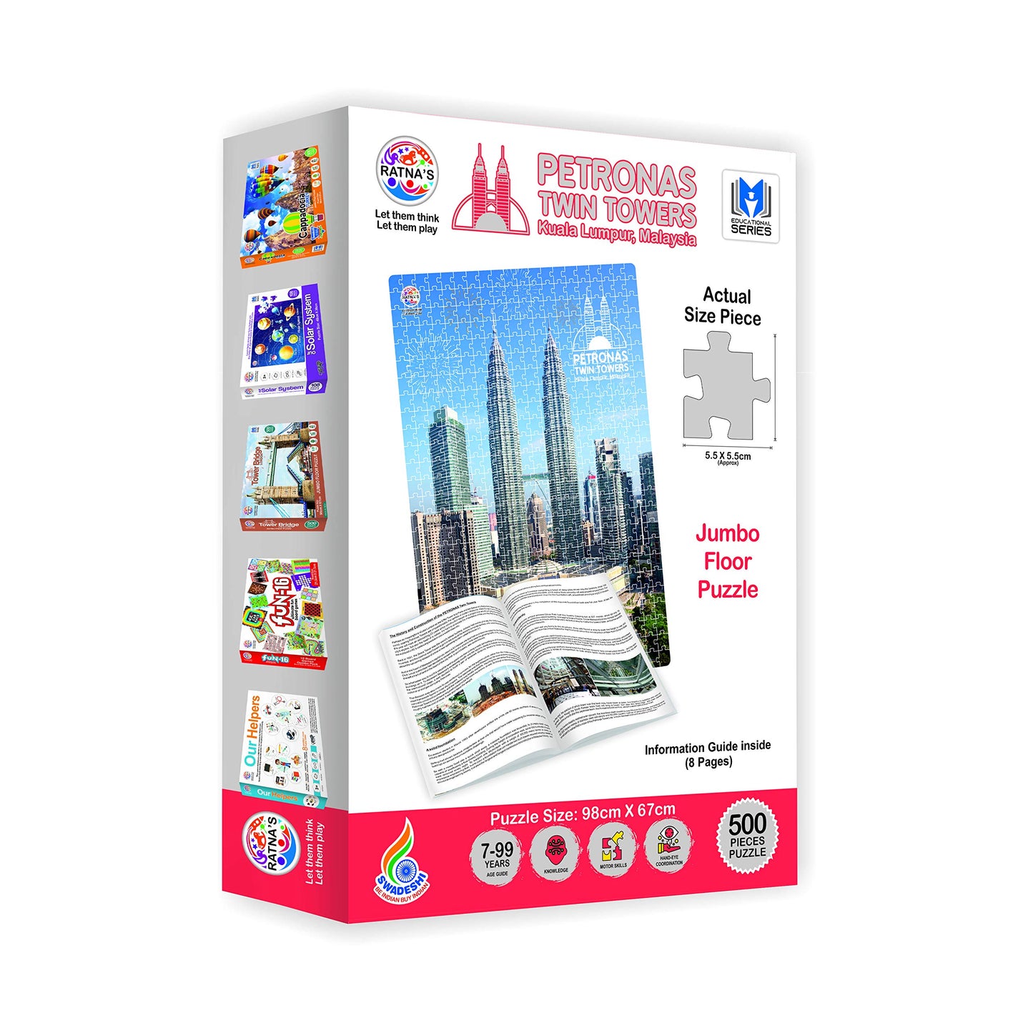 Ratna's Petronas Twin Towers Malaysia 500 Pieces Jumbo Floor Jigsaw Puzzle (Size: 98 cm * 67 cm)