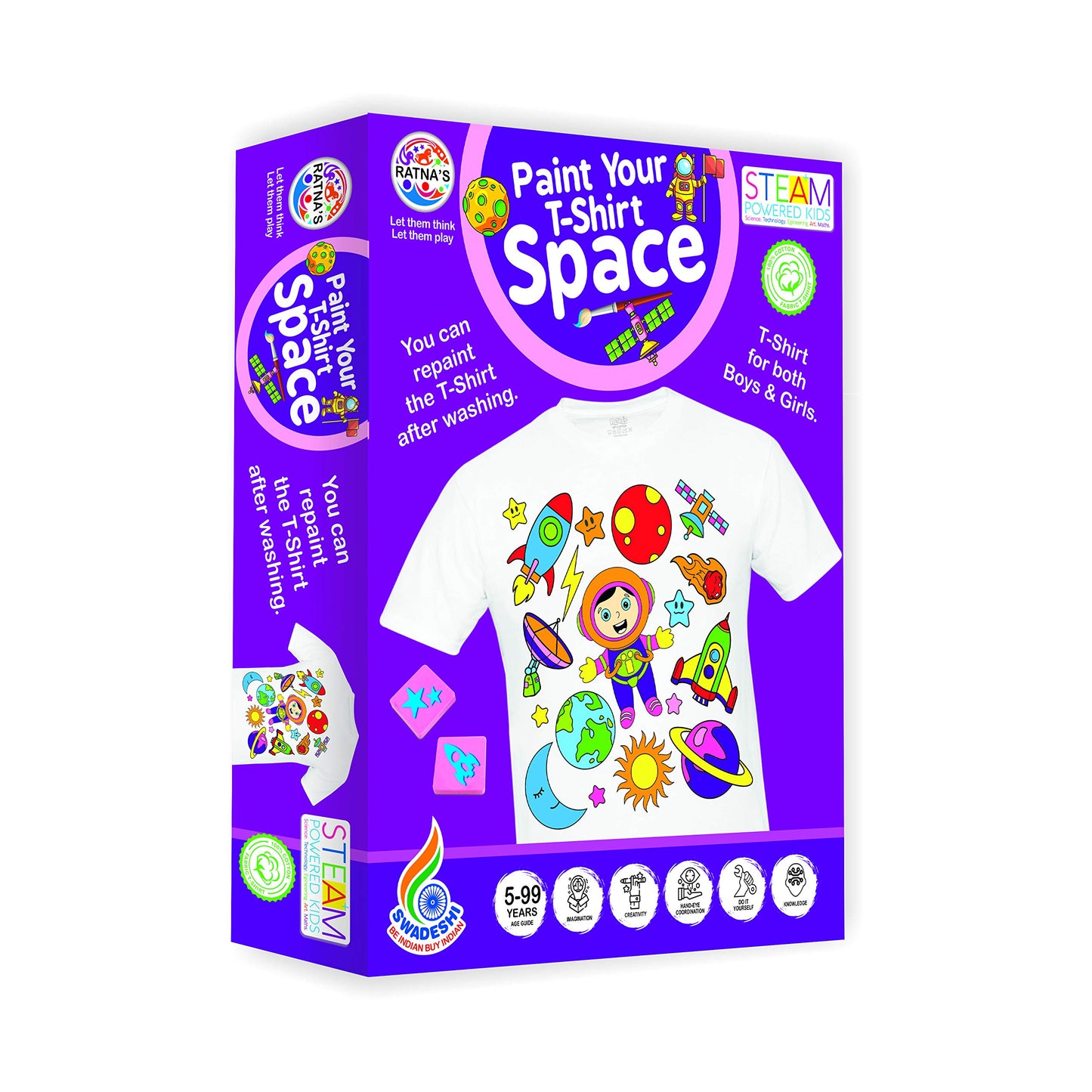 Ratna's Paint Your T-Shirt A Perfect Art and Craft kit for Kids (Space)