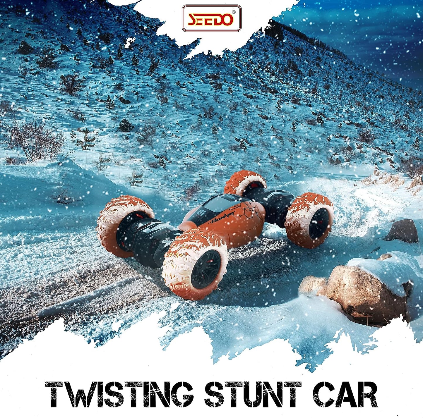 SEEDO Remote Control Rechargeable Twisting Stunt Car 1:16 Scale 360 Degree Double Sided Rotation 2.4 GHz All Terrain RC Vehicle Toy with Multi Line Technology for Kids