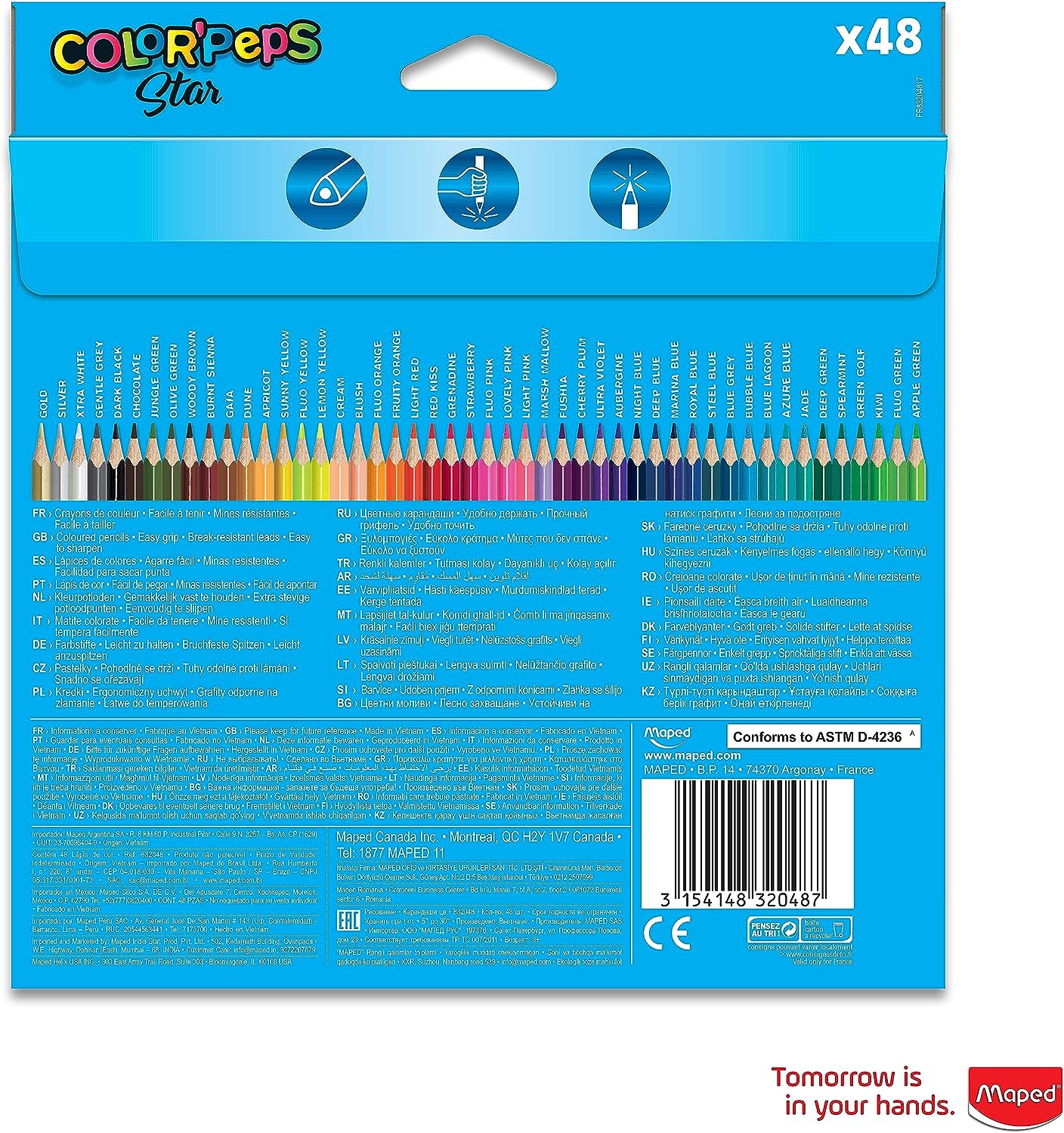 Maped Color'Peps Color Pencil Set - Pack of 48 (Multicolor)