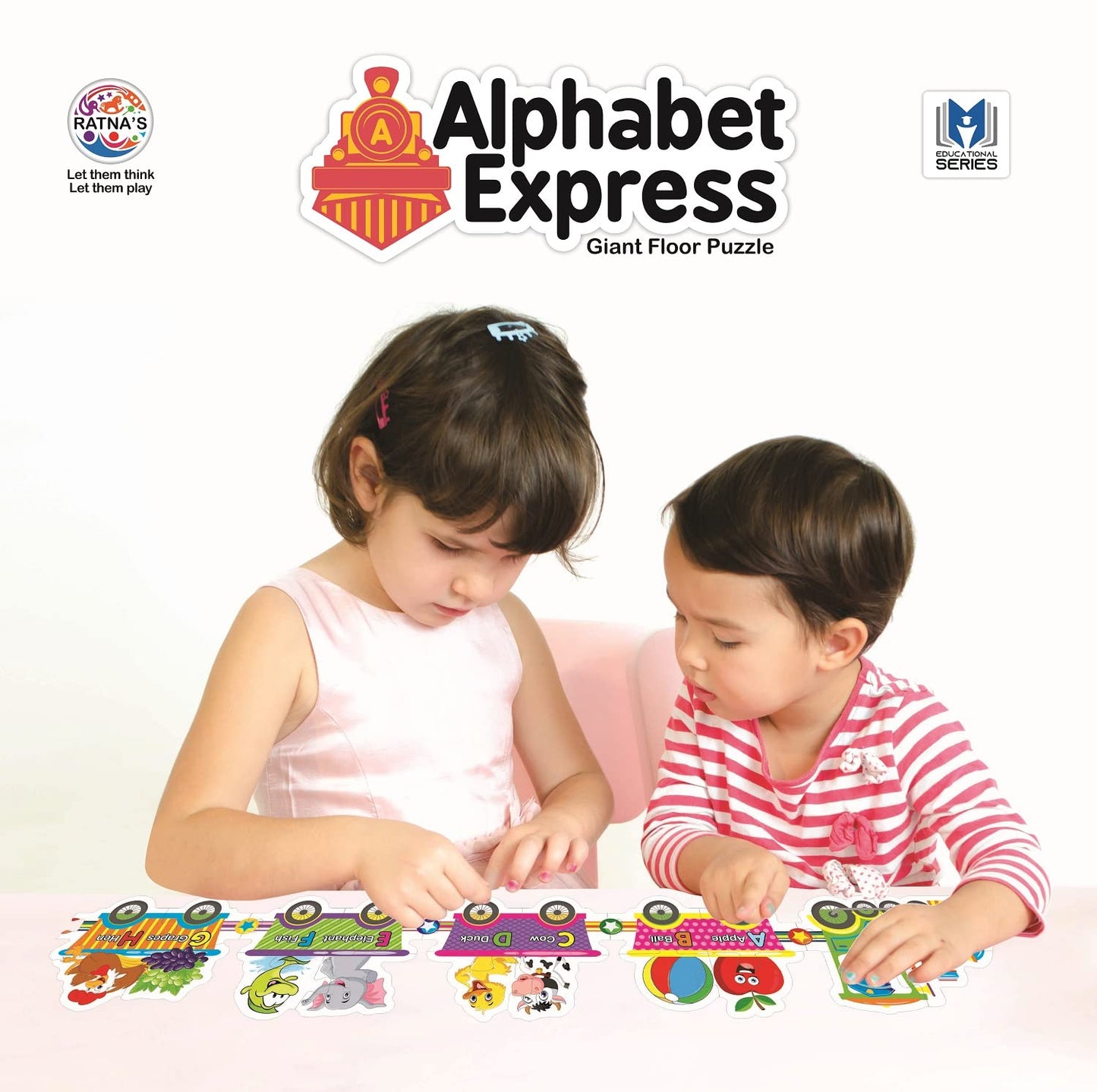 Ratna's Alphabet Express Educational Giant Floor Train Puzzle for Kids 2+ Years