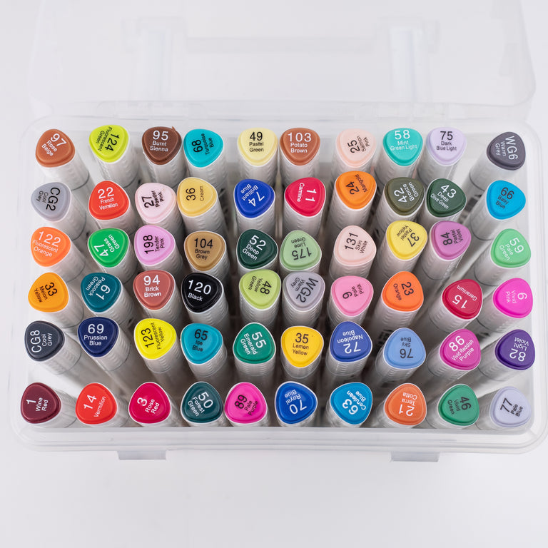Touch Cool Twin Head Dual Tip Alcohol Based Art Markers Pen for Manga and Impression Sketch Set of 60 Colour Markers