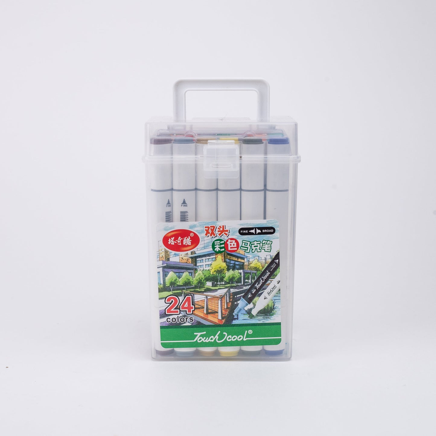 Touch Cool Twin Head Dual Tip Alcohol Based Art Markers Pen for Manga and Impression Sketch Set of 24 Colour Markers
