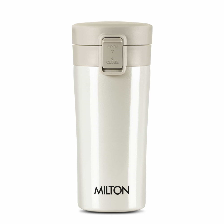 Milton Coffee Mug Thermosteel Hot or Cold Insulated Flask, 300 ml, Peach | Leak Proof | Rust Proof | Tea Mug | Soup Flask | Juice Mug | Water Flask | Easy Grip | Easy to Carry