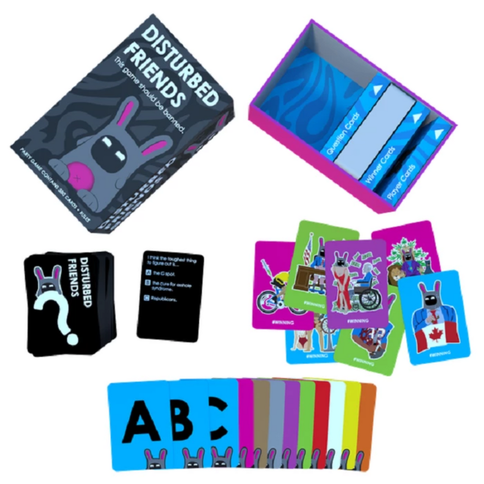 Disturbed Friends Party Game - Find Out Who Your Friends are! Hilarious Card Game for Adults, Friends, Family, College Students, Fun Parties and Board Games Night with Your Group