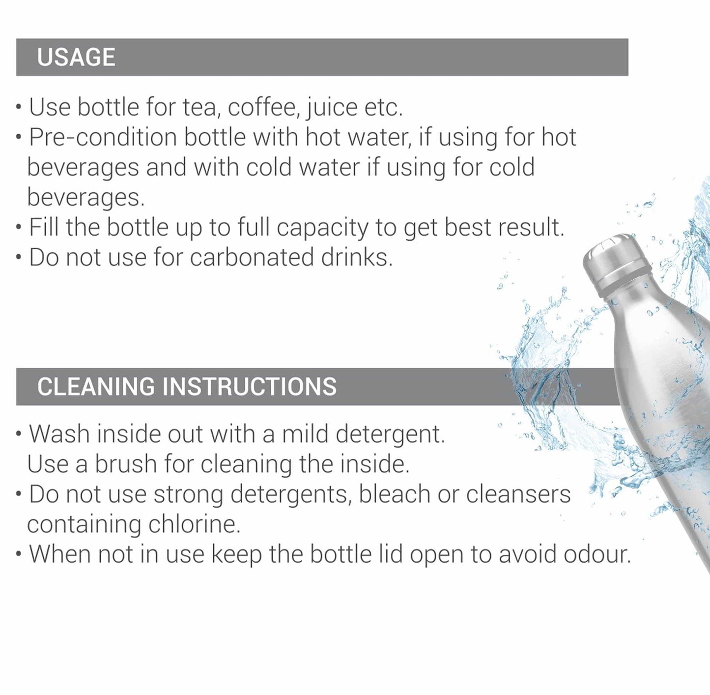 Milton Duo DLX 500 Thermosteel 24 Hours Hot and Cold Water Bottle, 1 Piece, 500 ml, | 100% Leak Proof | Office Bottle | Gym | Home | Kitchen | Hiking | Trekking | Travel Bottle