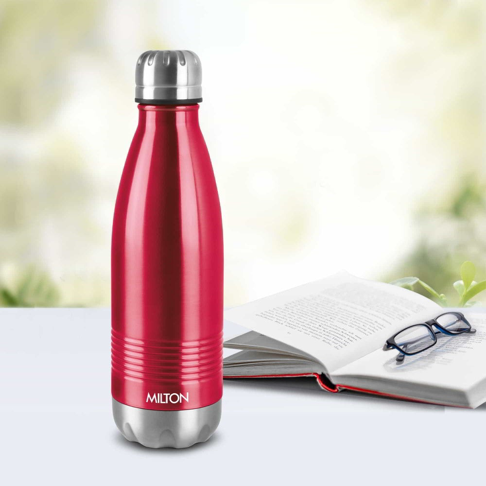 Milton Duo DLX 500 Thermosteel 24 Hours Hot and Cold Water Bottle, 1 Piece, 500 ml, | 100% Leak Proof | Office Bottle | Gym | Home | Kitchen | Hiking | Trekking | Travel Bottle