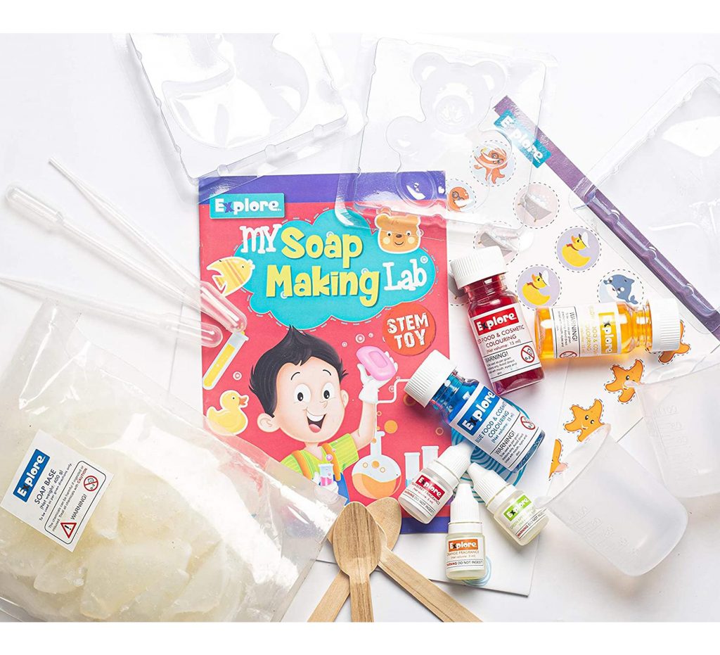Explore My Soap Making Lab Science Learning & Educational DIY Activity Kit for Kids, STEM Learner Kit for Education and Creativity