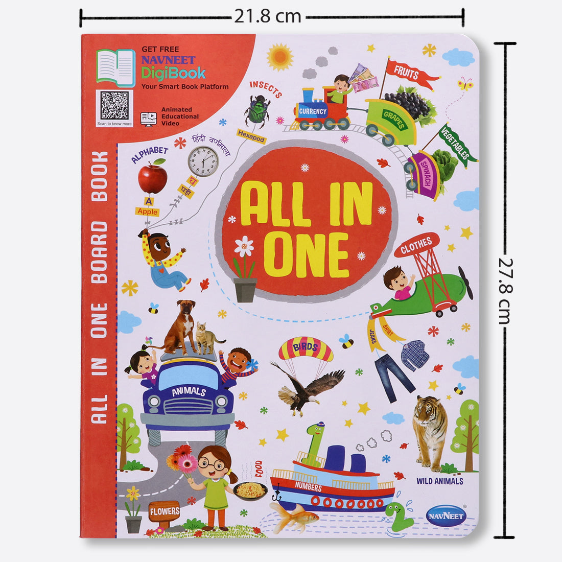 Navneet All In One Board Book (Eng.) - First Early Learning book for Kindergarten - Picture Board book for toddlers and babies