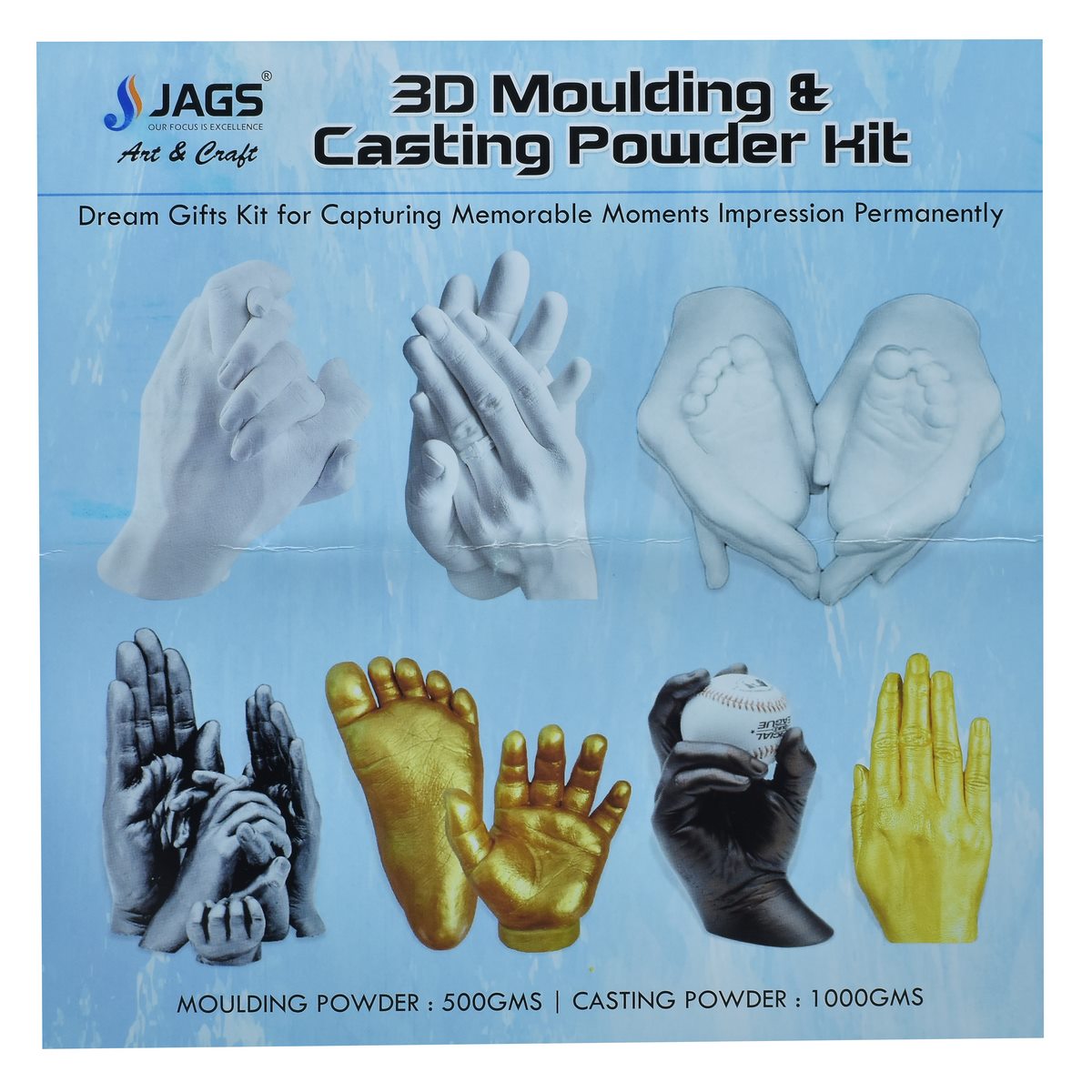 Jags 3D Moulding & Casting Powder Kit 1500 Grams For Couple Hands