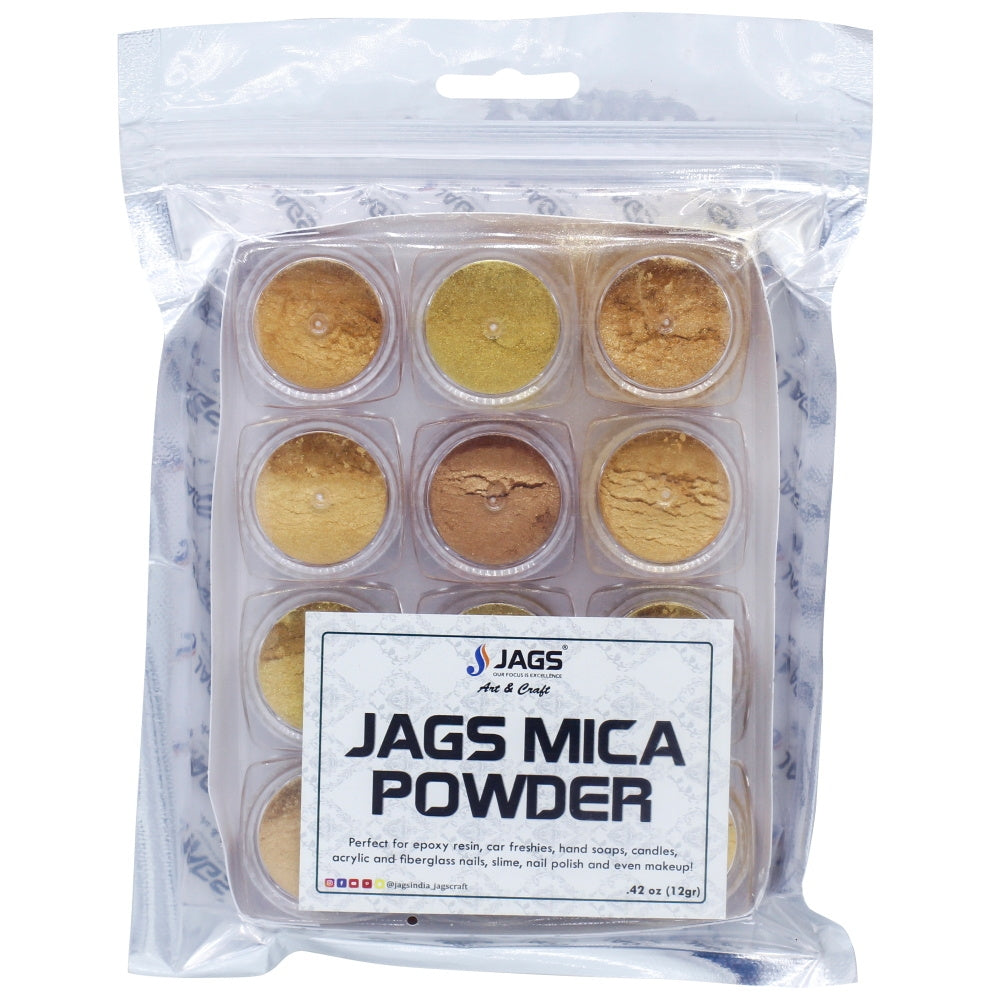 Jags Mica Powder Gold Pack of 12 Each Shades