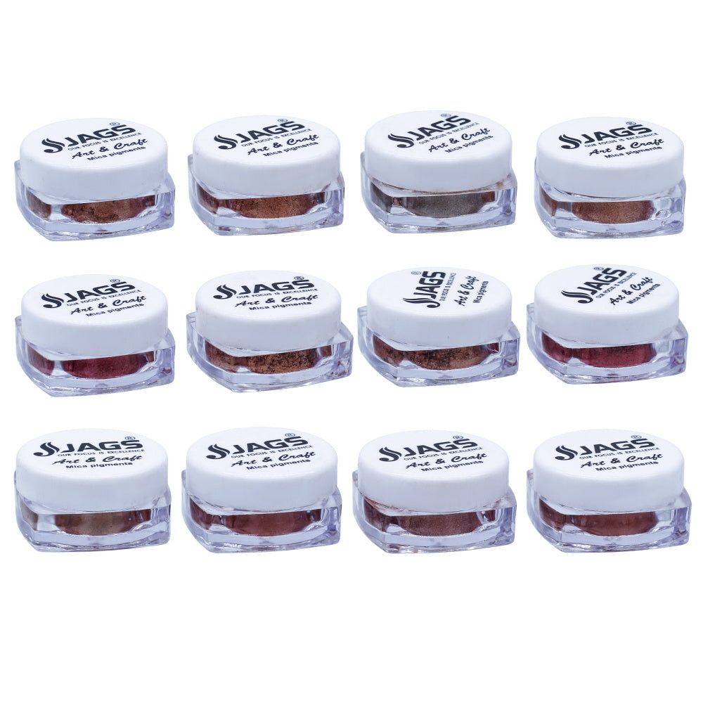 Jags Mica Powder Copper Pack of 12 Each Shades