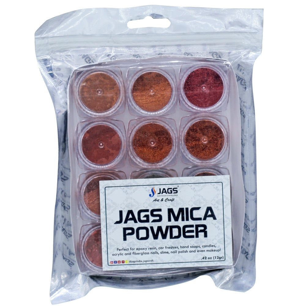 Jags Mica Powder Copper Pack of 12 Each Shades