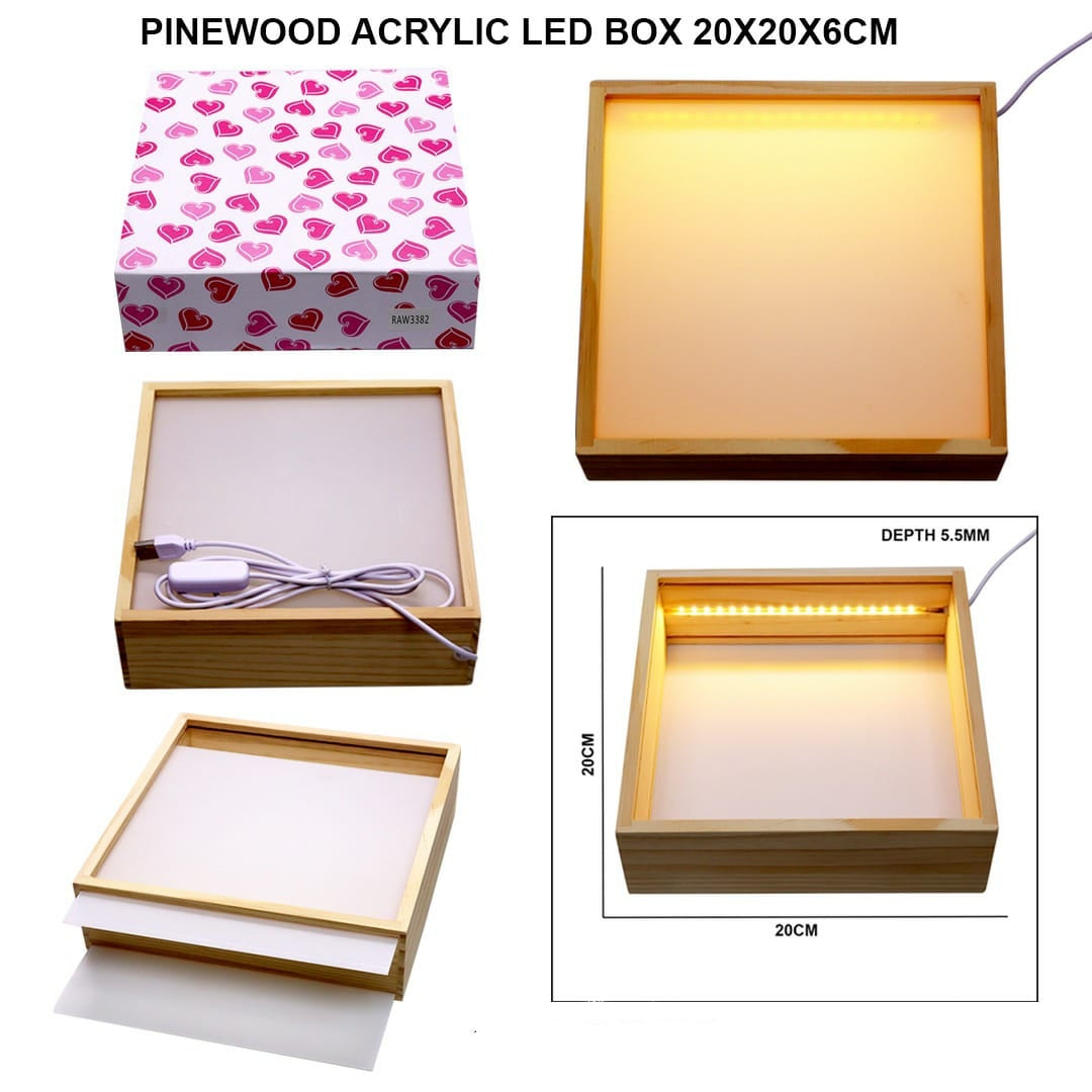 Pinewood Acrylic Led Box - B