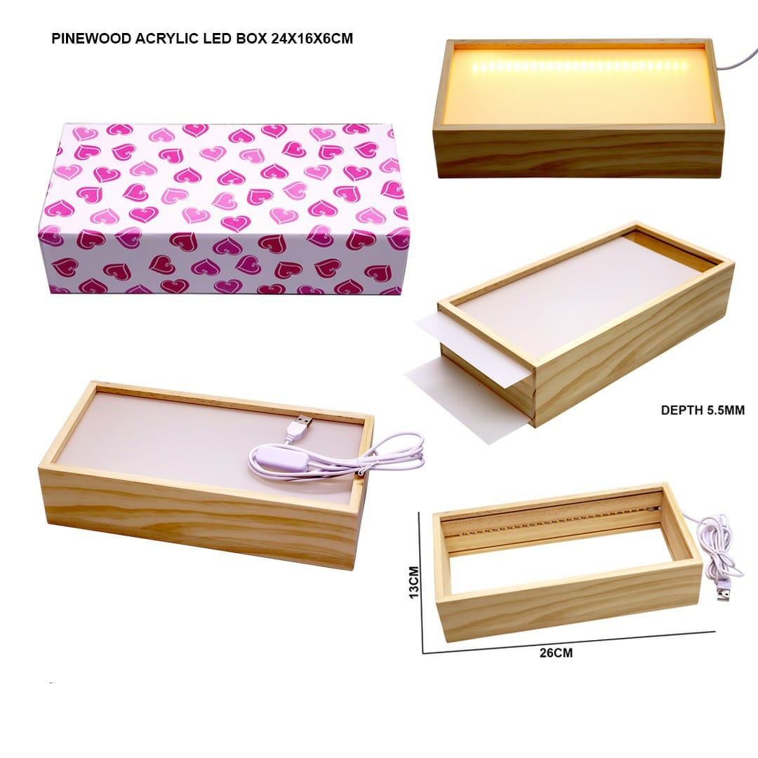 Pinewood Acrylic Led Box - A