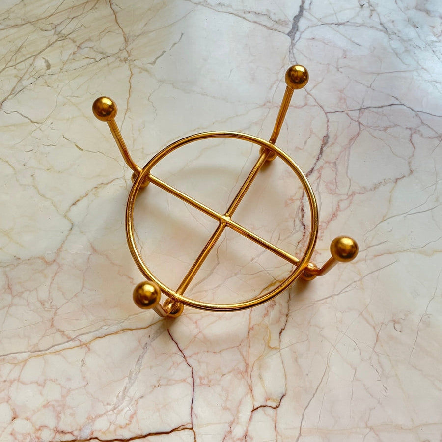 Metal Coaster Stand Golden