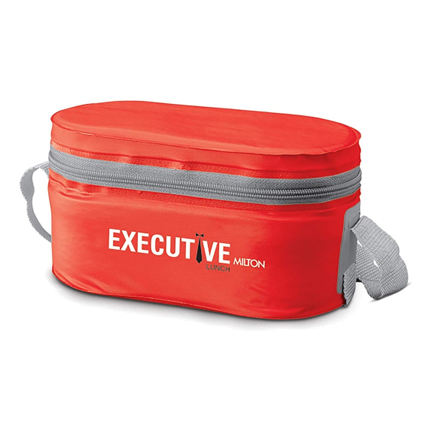Milton Executive Lunch Insulated Tiffin, 2 Round Containers, 280 ml Each, 1 Oval Container, 450 ml, Red| Microwave Safe | Easy to Carry | Leak Proof | Insulated Tiffin | Hot Food