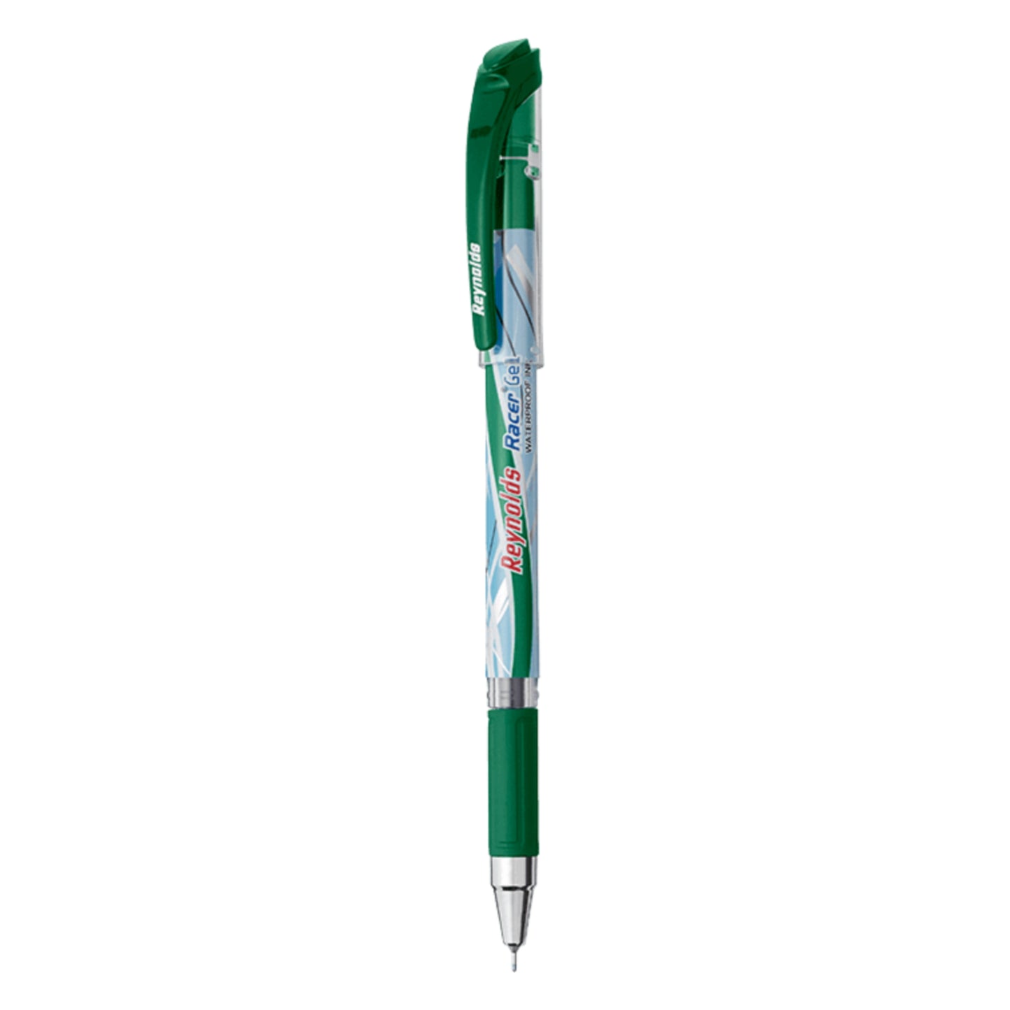 Reynolds Racer Gel Green 5 Pc's Lightweight Gel Pen With Comfortable Grip For Extra Smooth Writing I School And Office Stationery|0.5Mm Tip Size