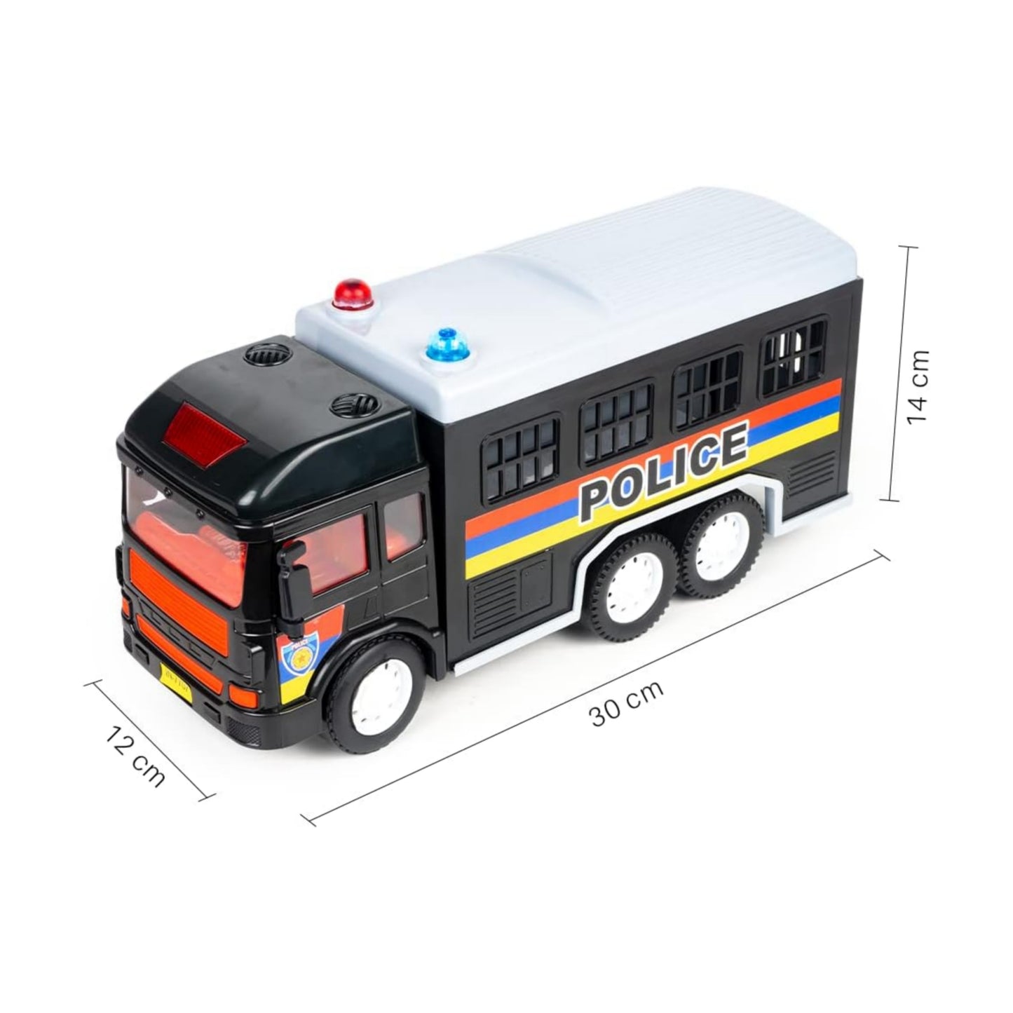 Ratna's My First Wheels Police Van Pull Back Friction Toy (Black) For Kids 5 +