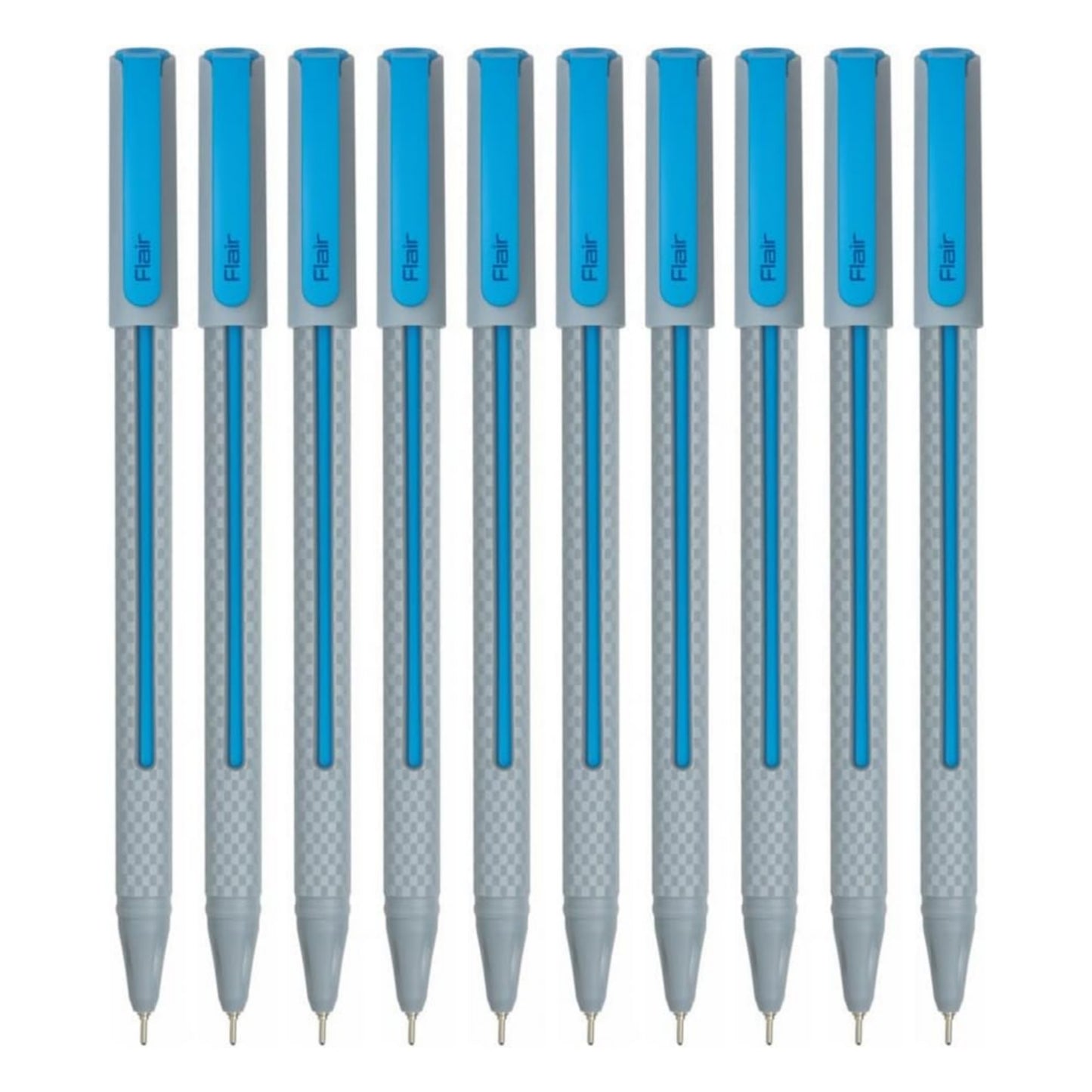 Flair Yolo Ball Pen | 0.6 mm Tip Size | Light Weight Sleek Body With Smooth Performance | Low-Viscosity Ink For Smudge Free Writing | Blue Ink, Set Of 10