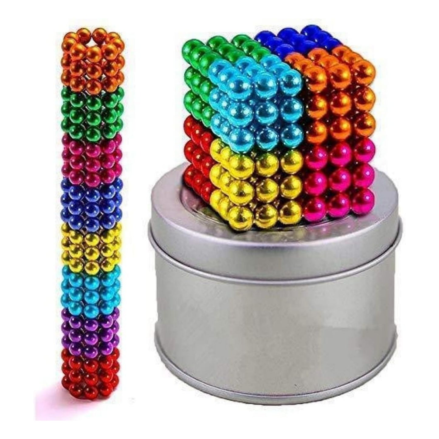 Magnet Trending Balls 216 Pieces 6X6 Cube of 6 Colors 5mm Balls- Explore The Creative World, Stress Relief for Jewellery Making, Beading, and Art Crafts with Steel Protection