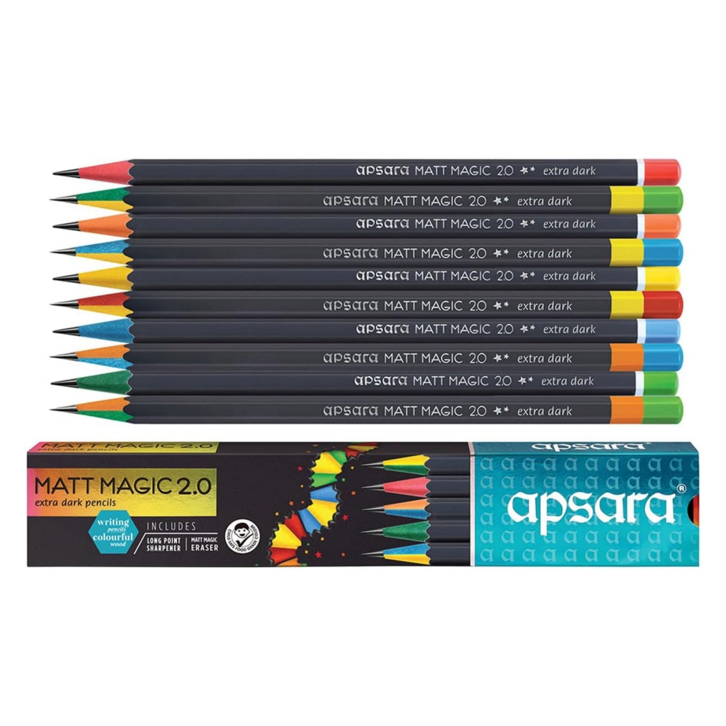 Apsara Matt Magic 2.0 Extra Dark Pencils Pack of 10