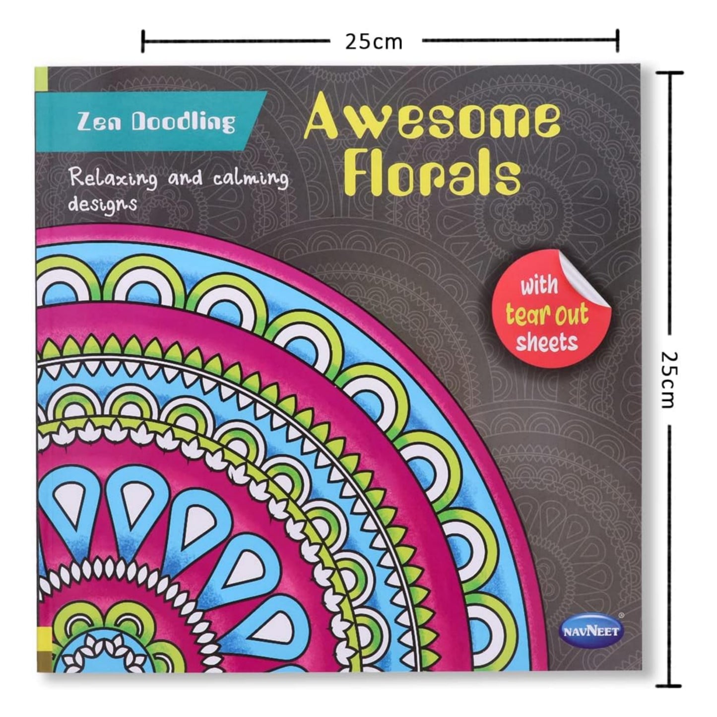 Navneet Zen Doodling- Awesome Florals Colouring Book for Beginners and Adults