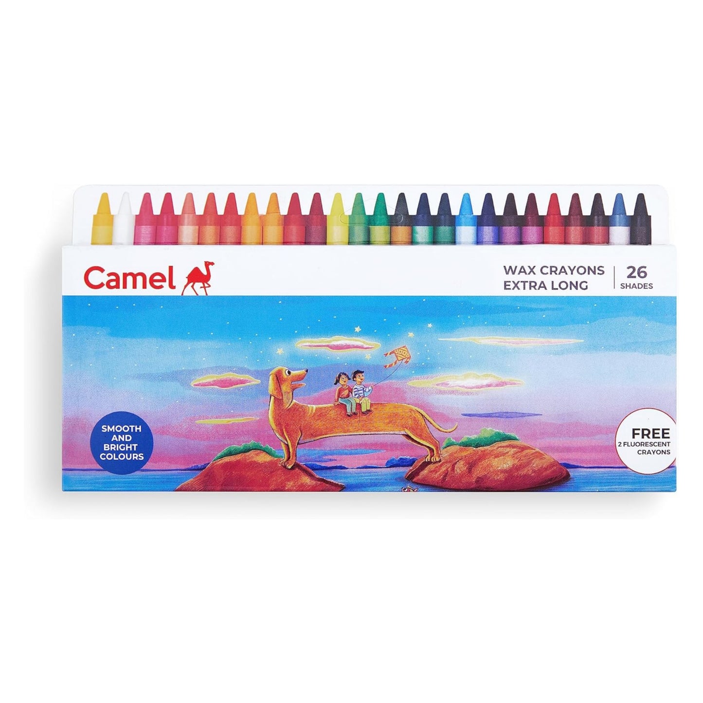 Camel Camlin Kokuyo Extra Long Wax Crayons - 26 Shades