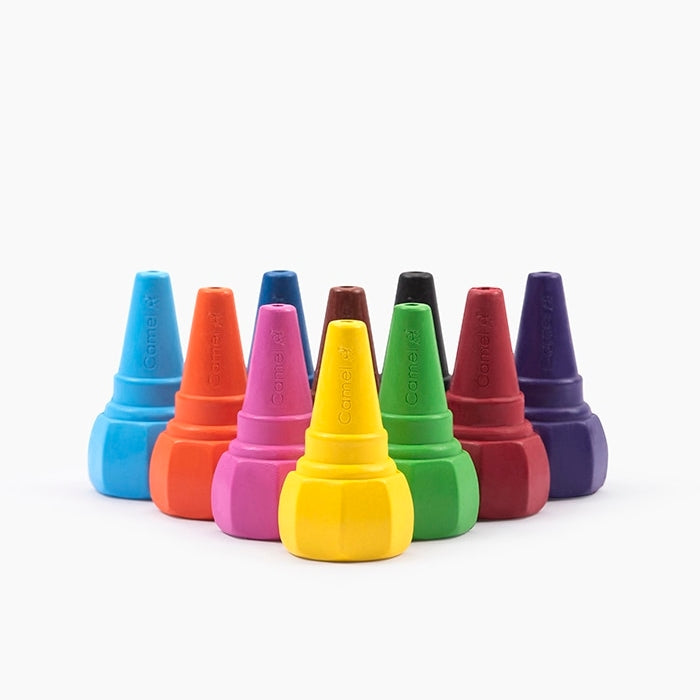 Camlin Camel Finger Grip Crayons - 10 Shades With Stencils