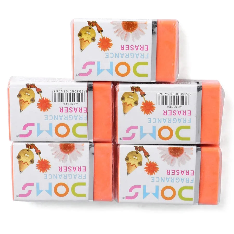 Doms Triangular Dust Free Fragrance Eraser Jar Pack | Clean, Dust Free & Good Erasing | Lesser Flakes & Non-Messy Erasing | Always Catches People's Eye | Pack of 50 Pieces