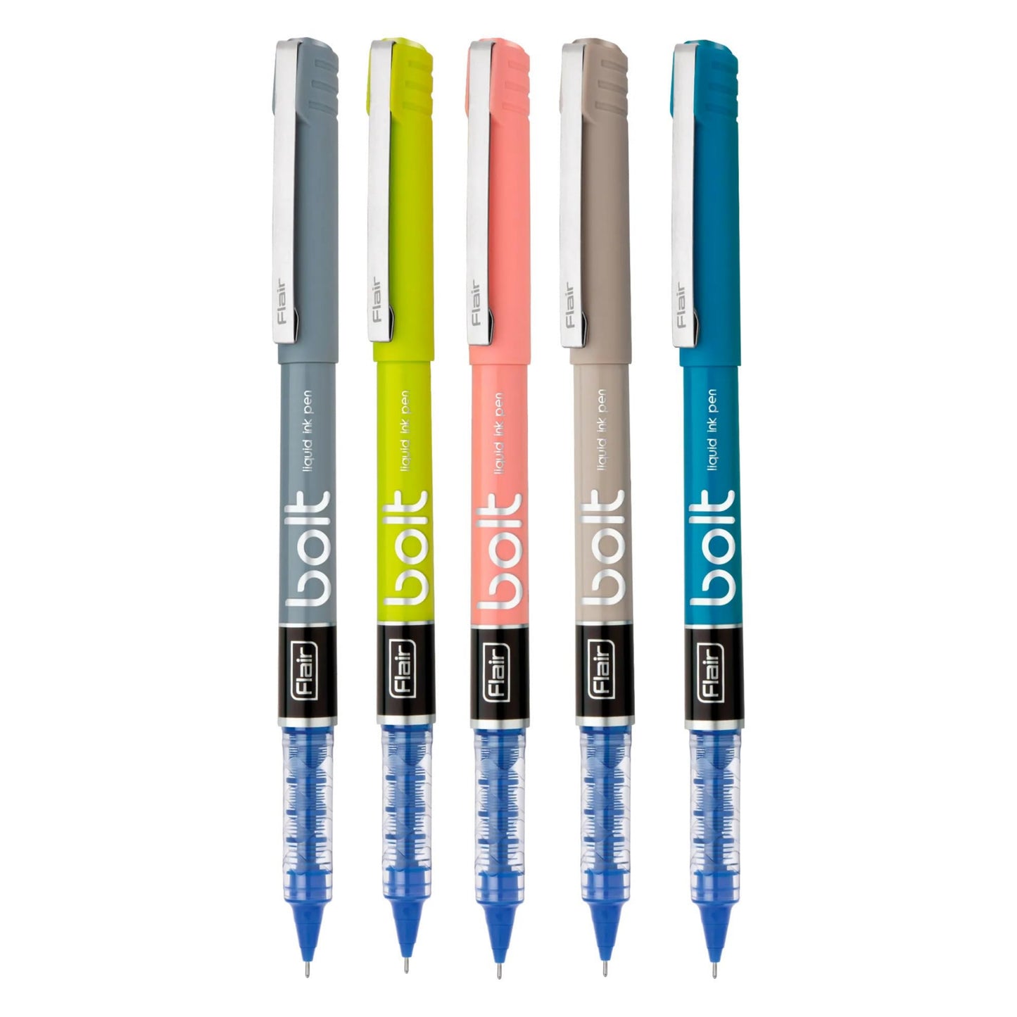 Flair Bolt Liquid Ink Pen | Elegant Looks | Japanese Technology | WaterProof Ink | Smudge Free Writing | Ideal for School, College & Office | Blue Pack of 1 Pc's