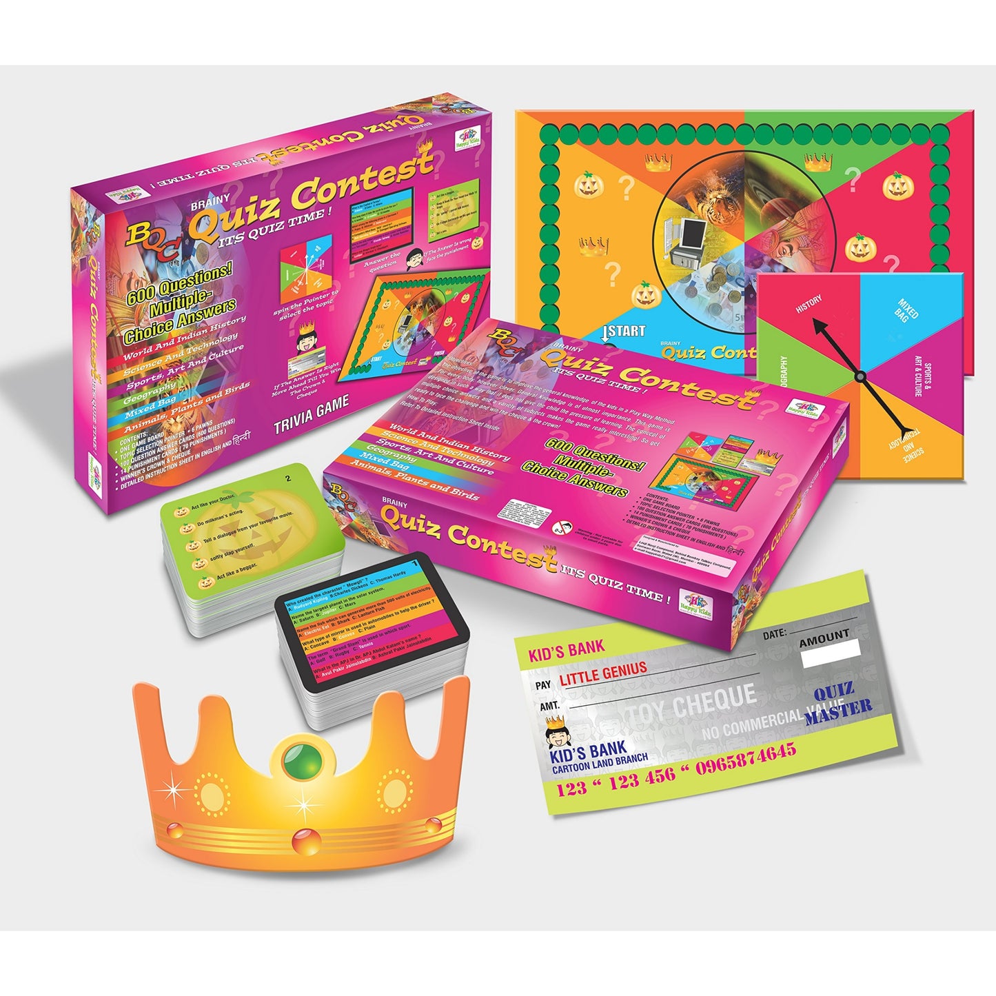 Happy kidz Educational Board Game Brainy Quiz Contest Game for Kids