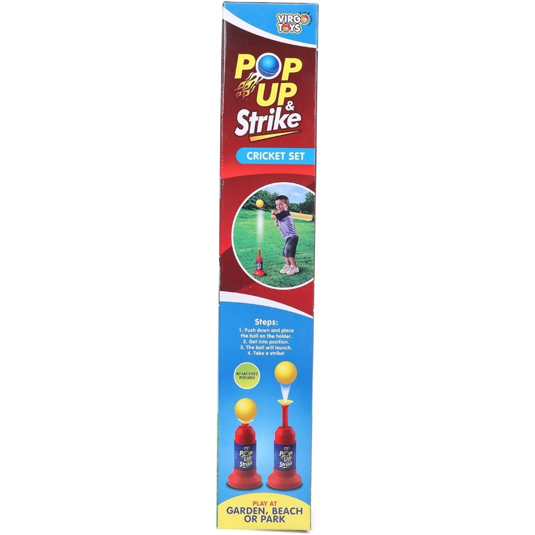 Virgo Toys Plastic Pop up and Strike Cricket Set - Multicolour