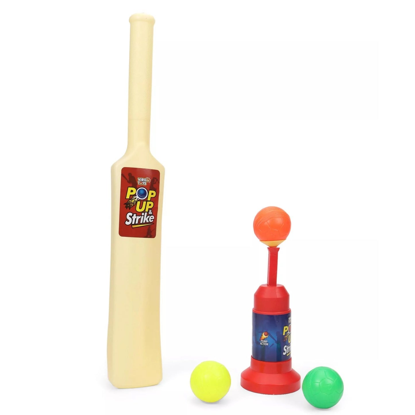 Virgo Toys Plastic Pop up and Strike Cricket Set - Multicolour