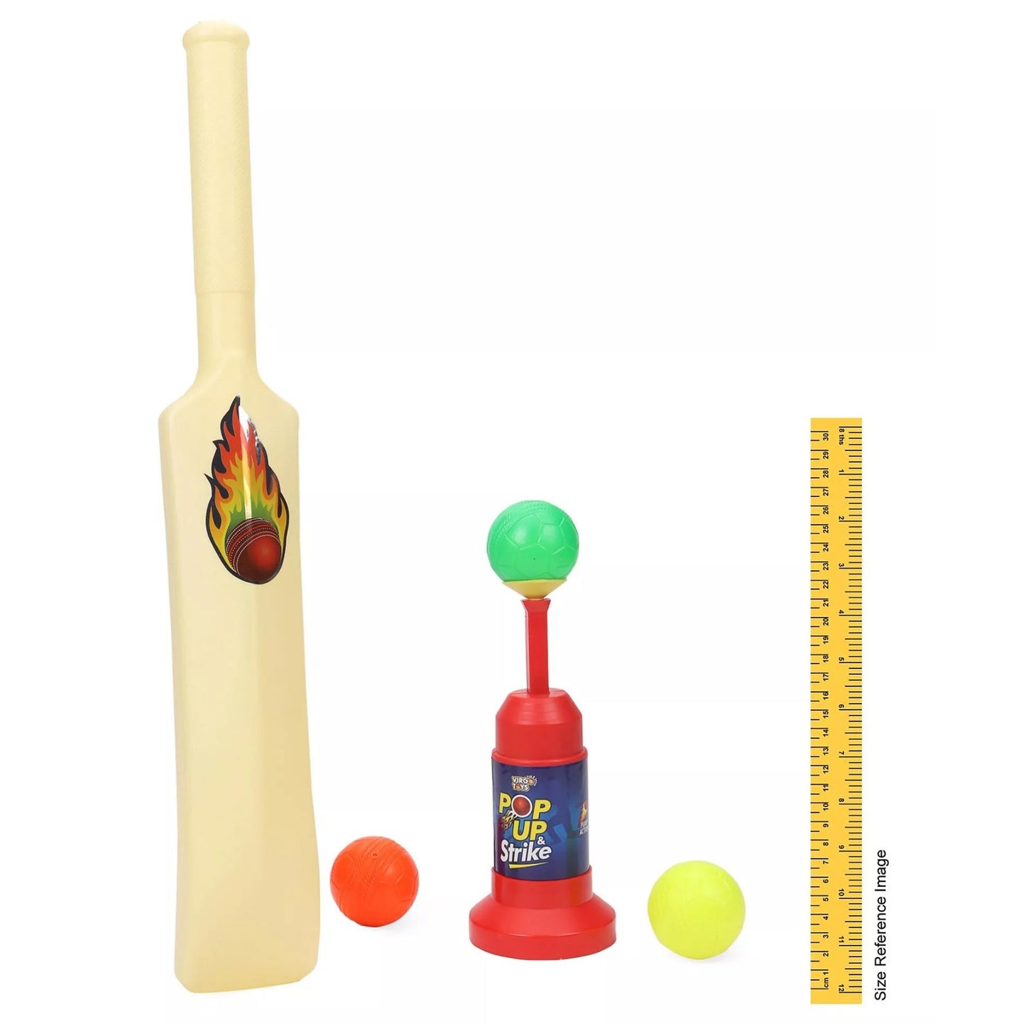 Virgo Toys Plastic Pop up and Strike Cricket Set - Multicolour