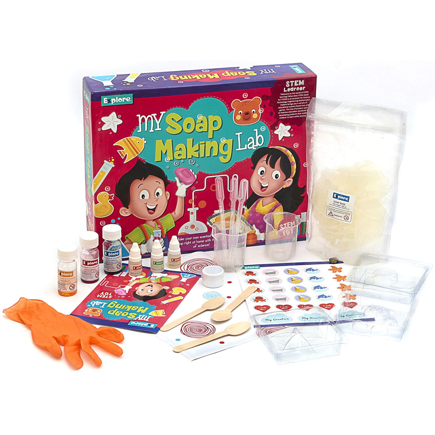 Explore My Soap Making Lab Science Learning & Educational DIY Activity Kit for Kids, STEM Learner Kit for Education and Creativity