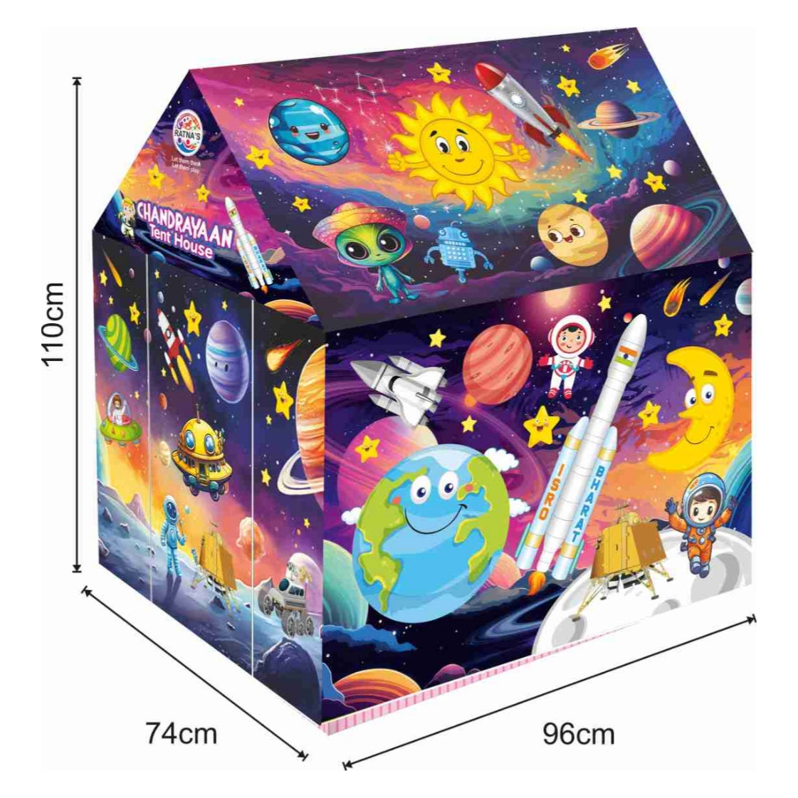 Ratna's Play Tent House Jumbo Size, Light Weight for Kids 3-10 Years Girls and Boys (Chandrayaan)