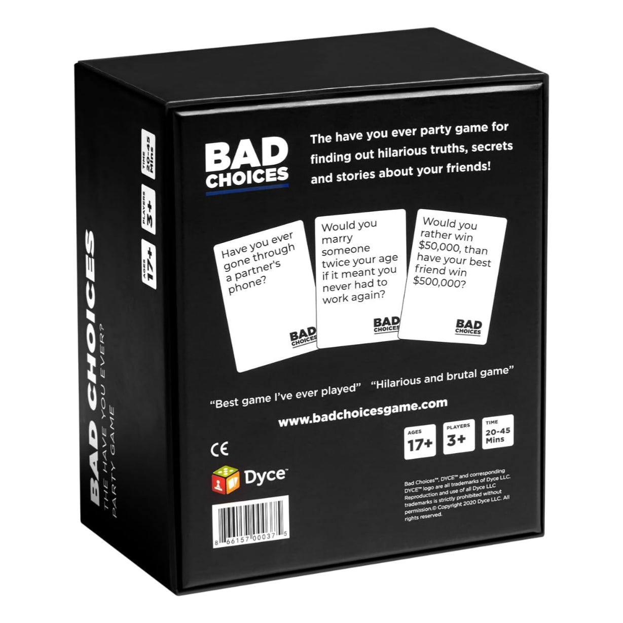 BAD CHOICES Party Game - The Have You Ever? Game - Hilarious Adult Card Game for Fun Parties and Board Games Night with Your Friends