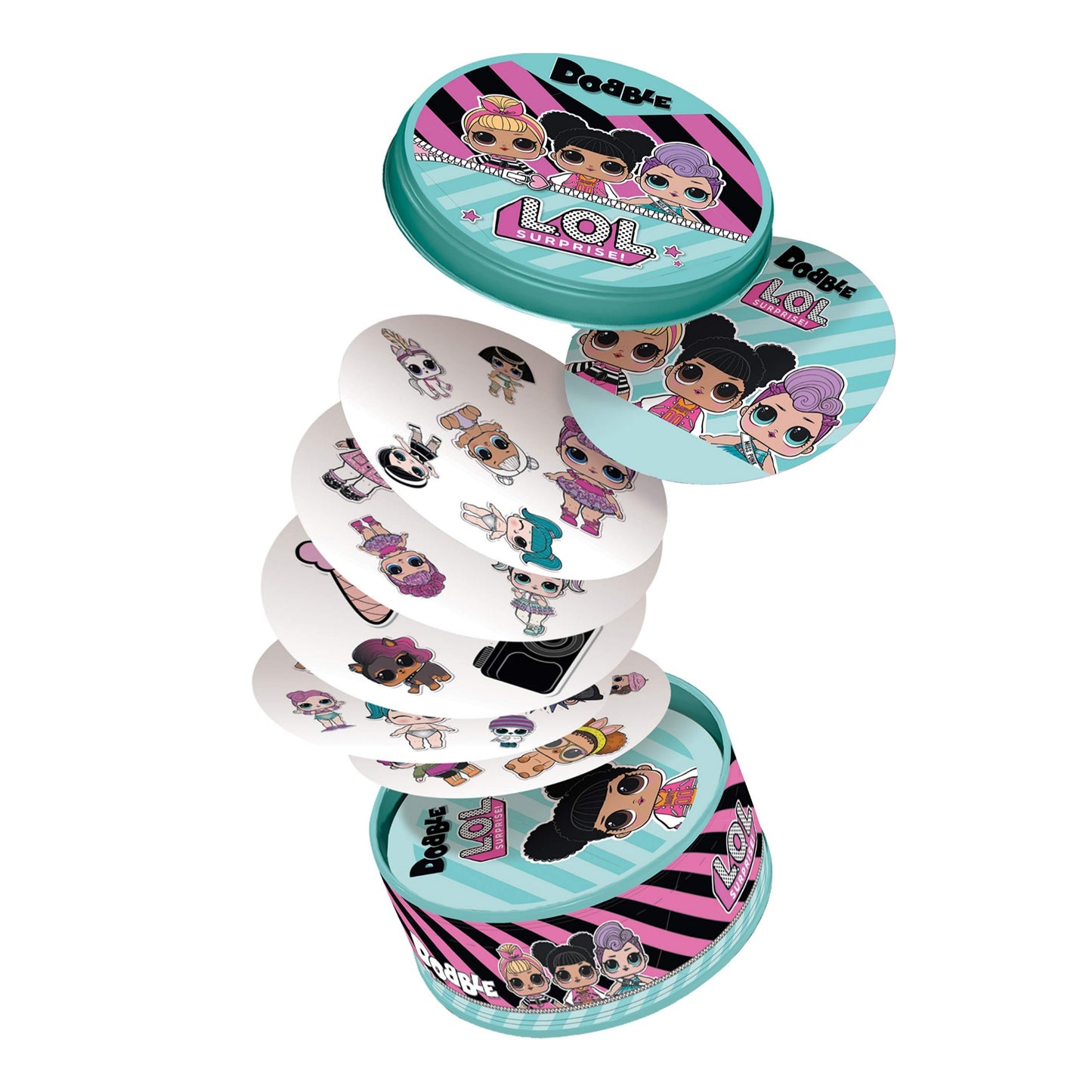 Spot it! Dobble LOL Surprise Card Game Ages 6+ 2-8 Players 15 Minutes Playing Time