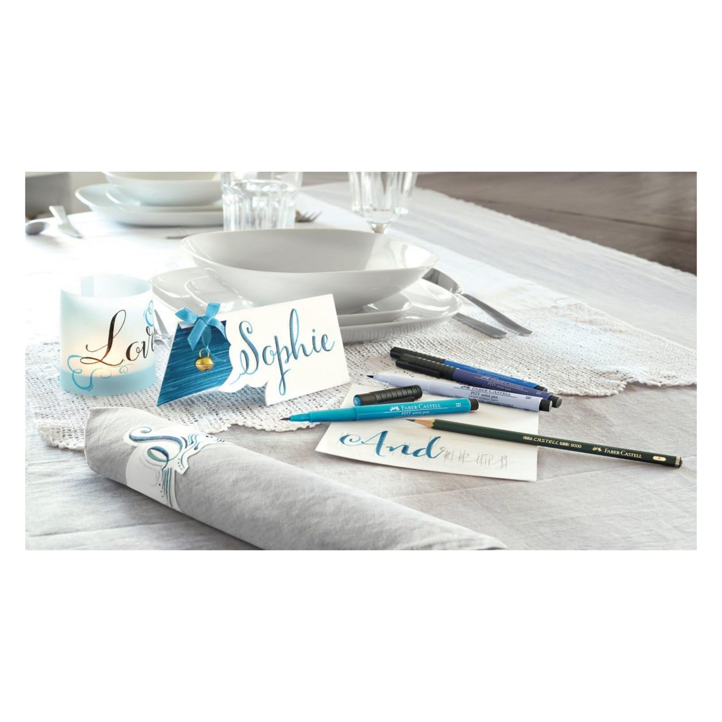 Faber-Castell Fine Pitt Artist Pen Set Of 6 Pitt Pens Black (XS,S,F,M,B,C)