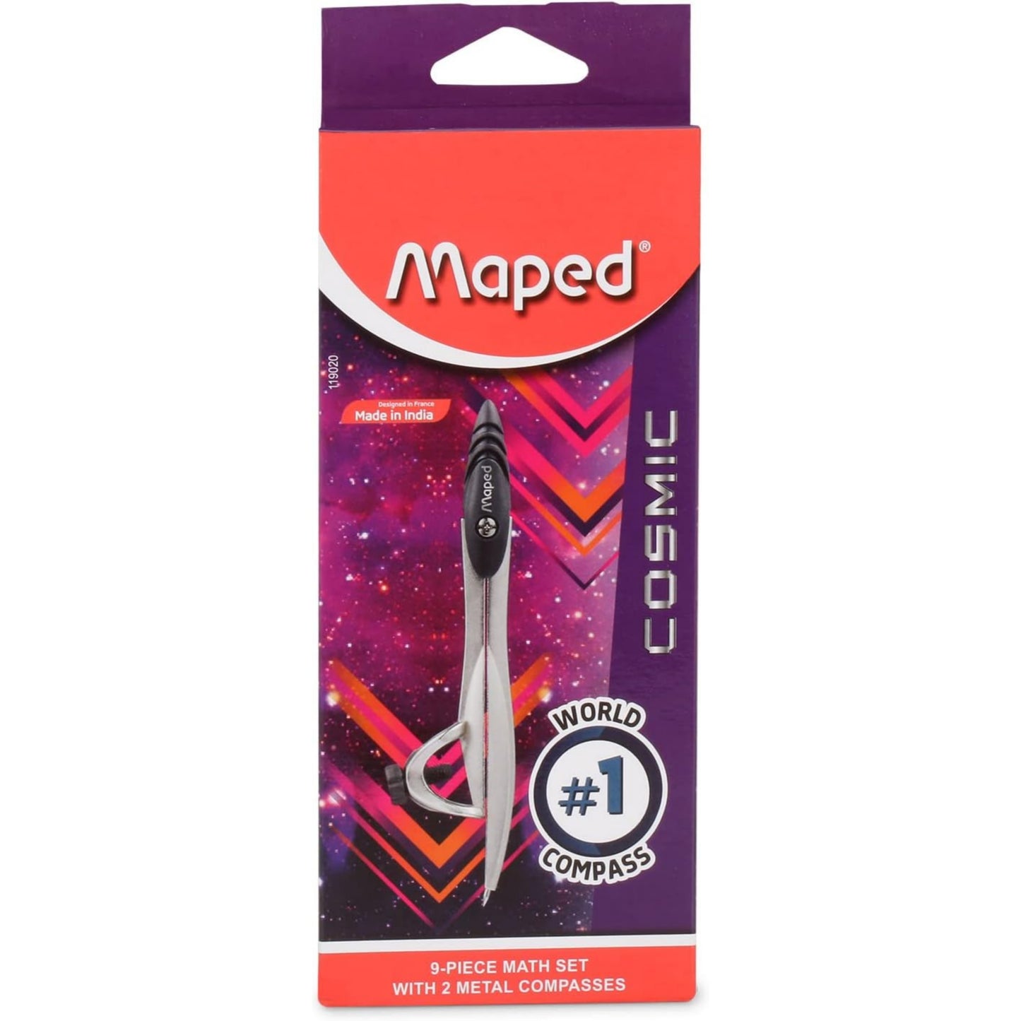 Maped Study Stop - Cosmic Geometry Box 9 Instrument Set Die-Cast Compass Rounder Math Set