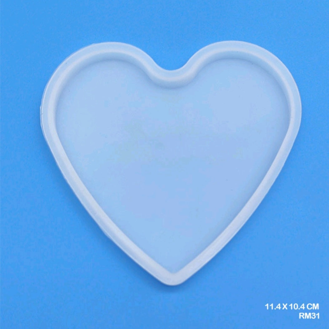 Silicone Mould Heart Coaster 4 Inch