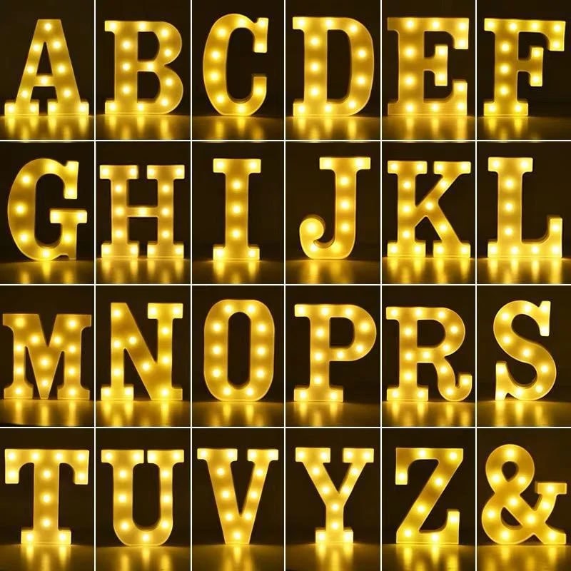 Marquee Alphabet Shaped Led Light - Asthetic Decorations Letter Light for Romantic Gift, Diwali Decoration Item, Night Light Lamp and Wall Lamp