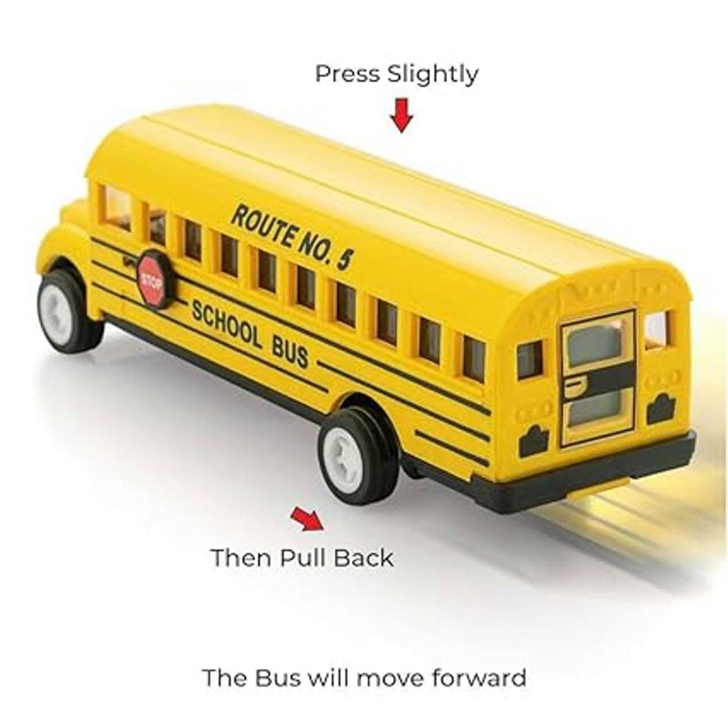Shinsei Pull Back School Bus