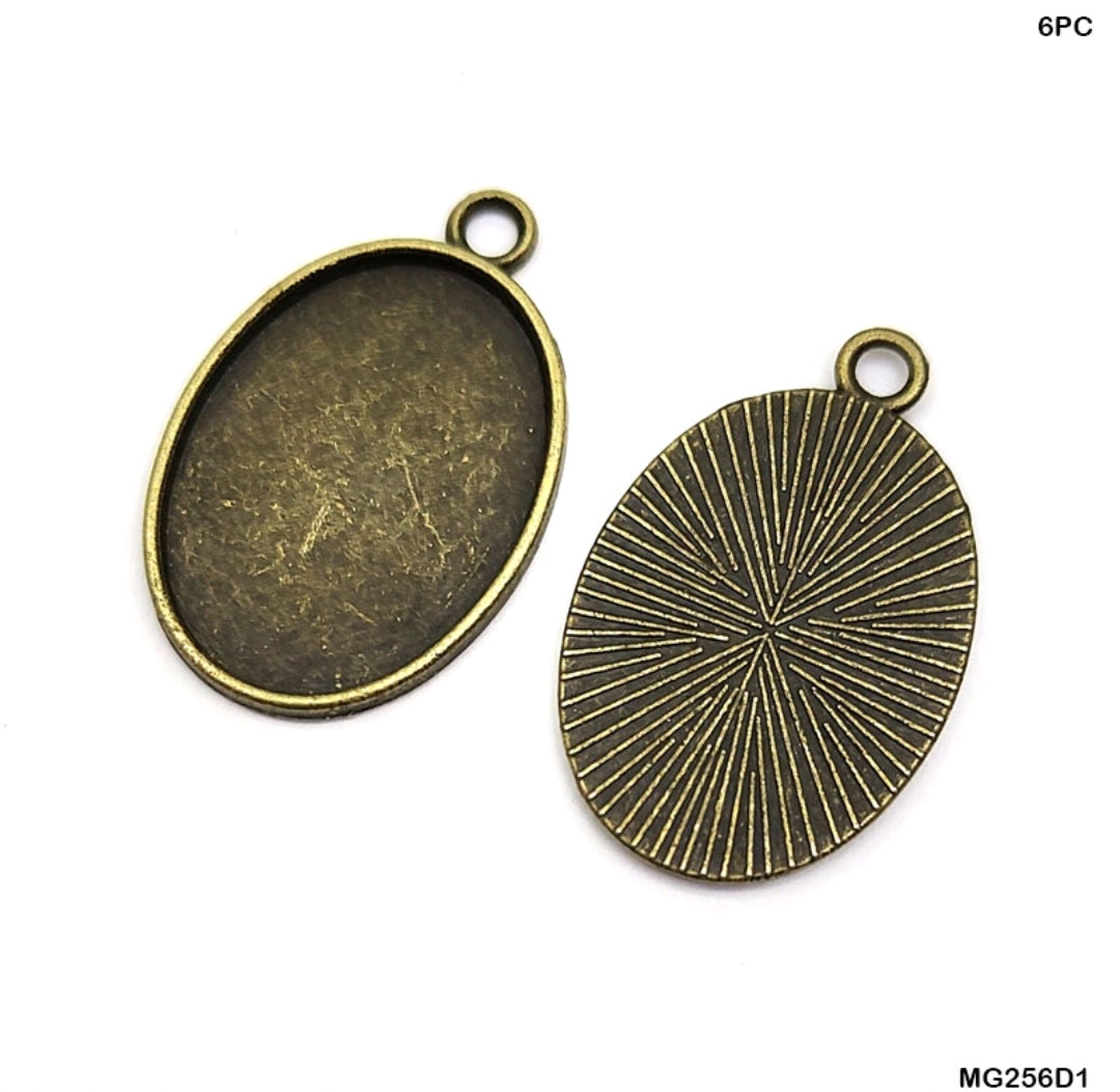 Oval Shape Bezel Pendant 6 Pc's