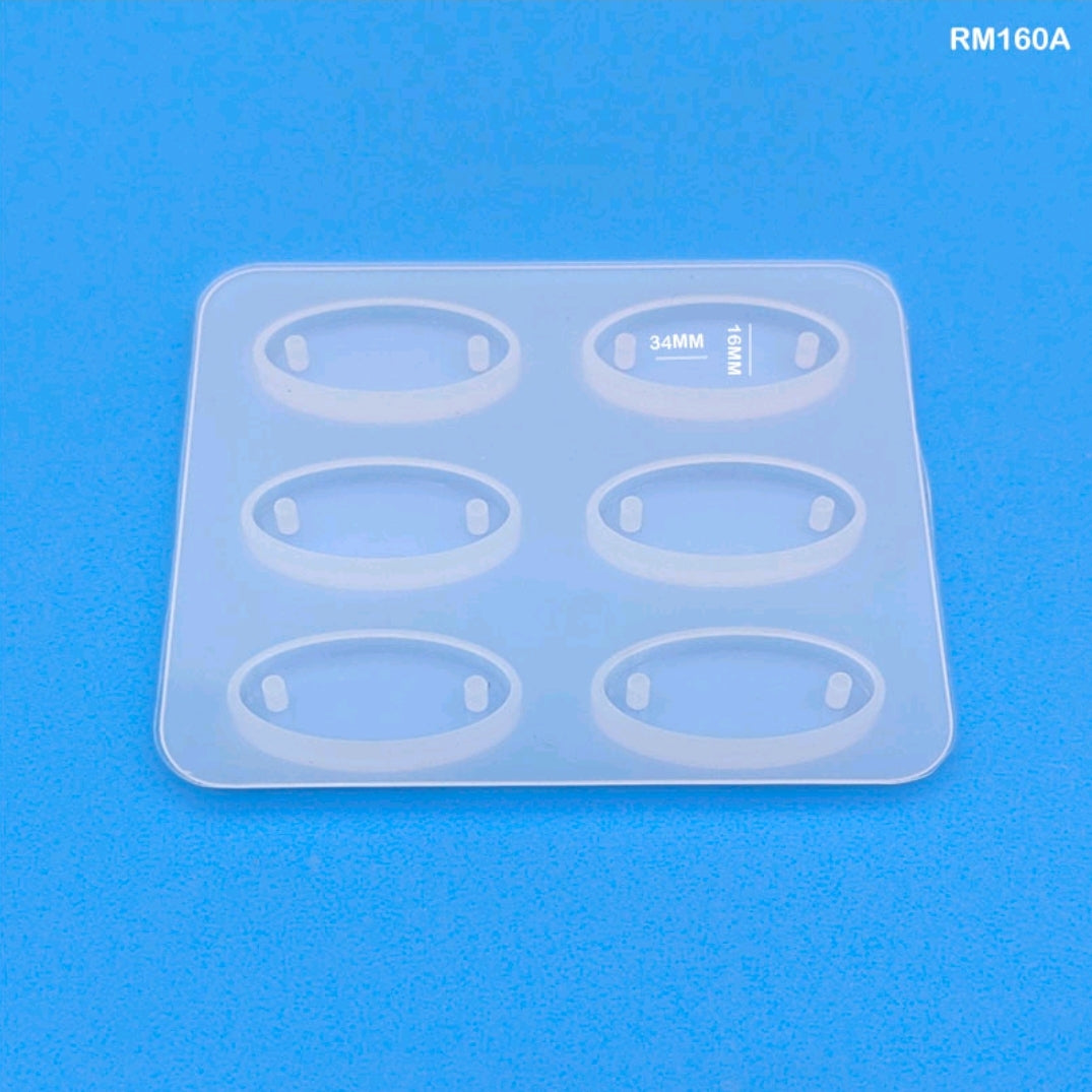 Silicone Mould Rakhi 6 Cavity Oval 34x16mm