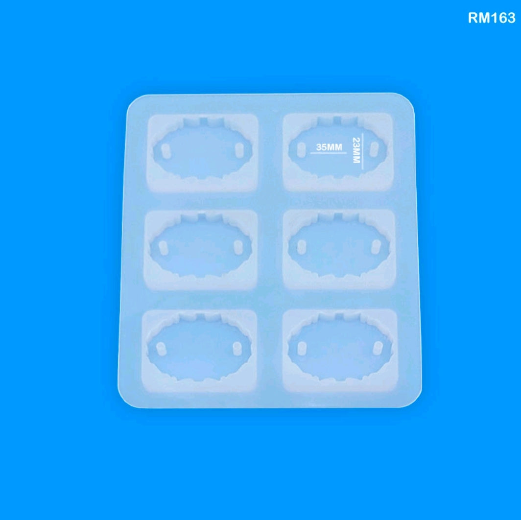 Silicone Mould Rakhi 6 Cavity Oval Agate 35x23mm